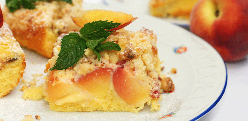 Peach Cobbler Cheesecake - Pyure