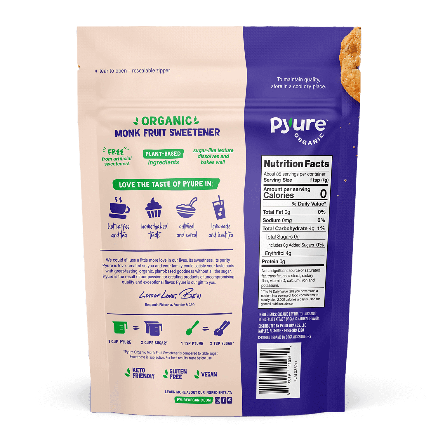 Organic Monk Fruit Sweetener - Pyure