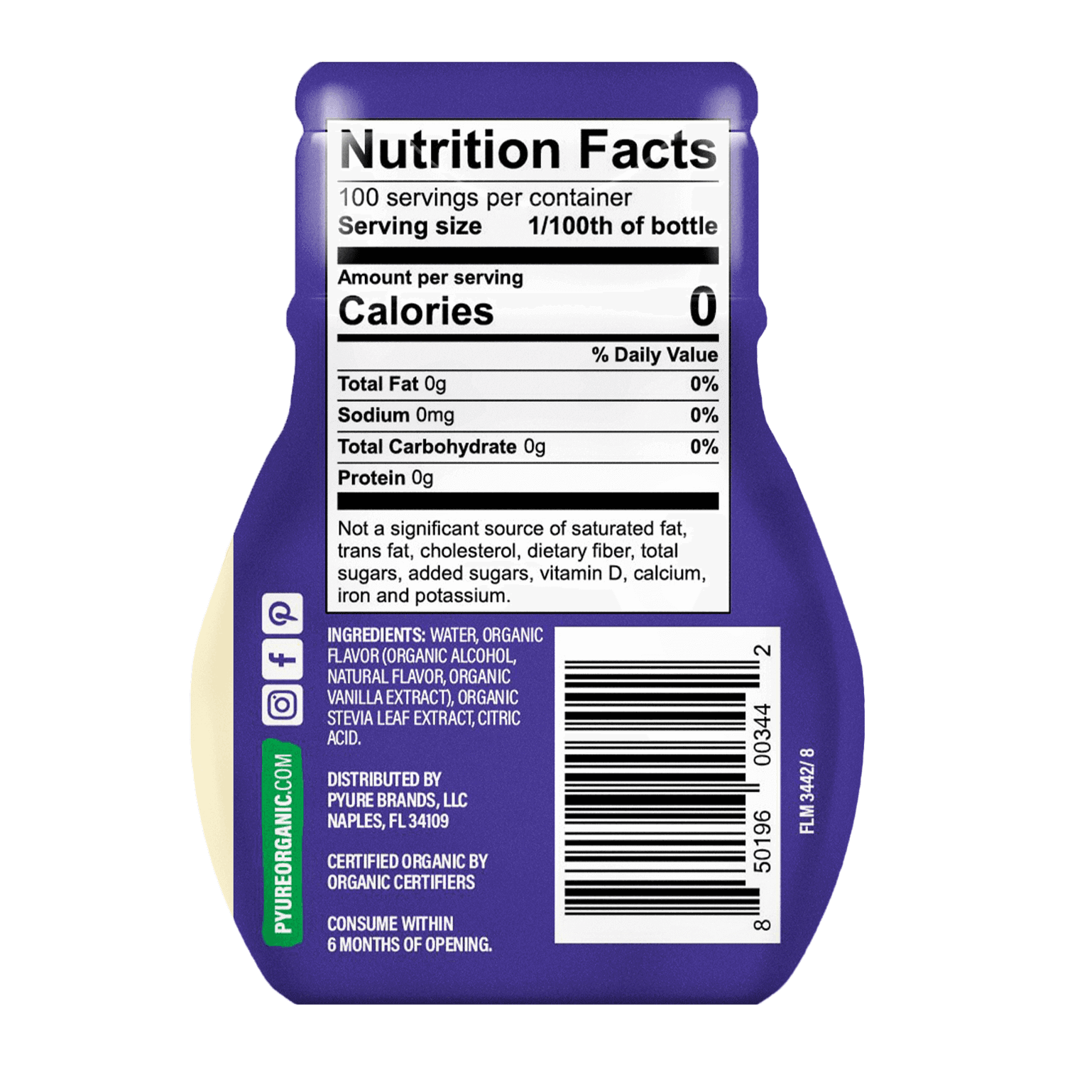 Organic Liquid Stevia Sweetener - Vanilla - Pyure