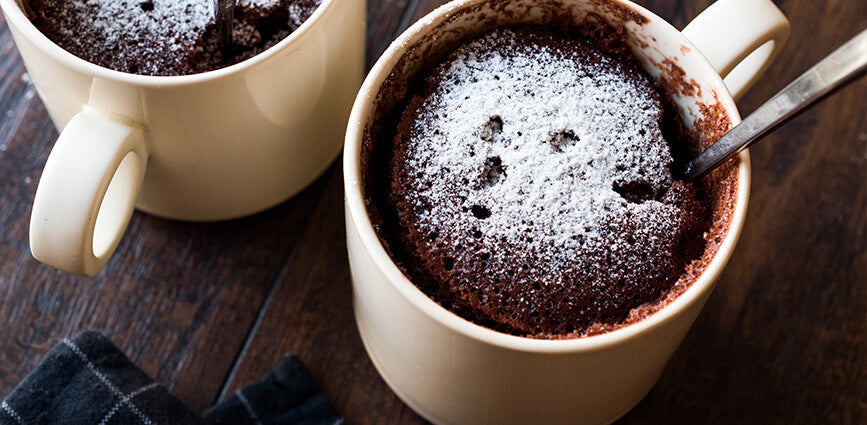 No Sugar Chocolate Mug Cakes with spoon