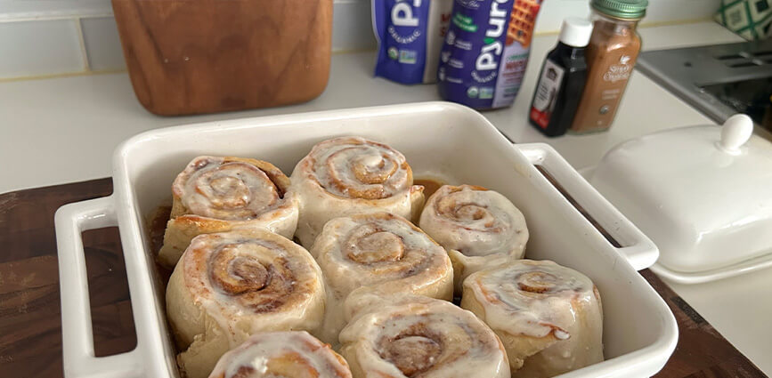 High Protein Low-Sugar Cinnamon Buns recipe made with Pyure