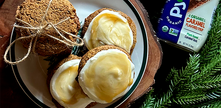 Gingerbread Caramel Swirl Cookies with Pyure caramel syrup