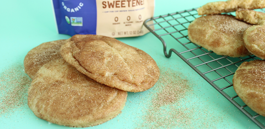 Low-Sugar Bakery Style Chewy Snickerdoodle Cookies