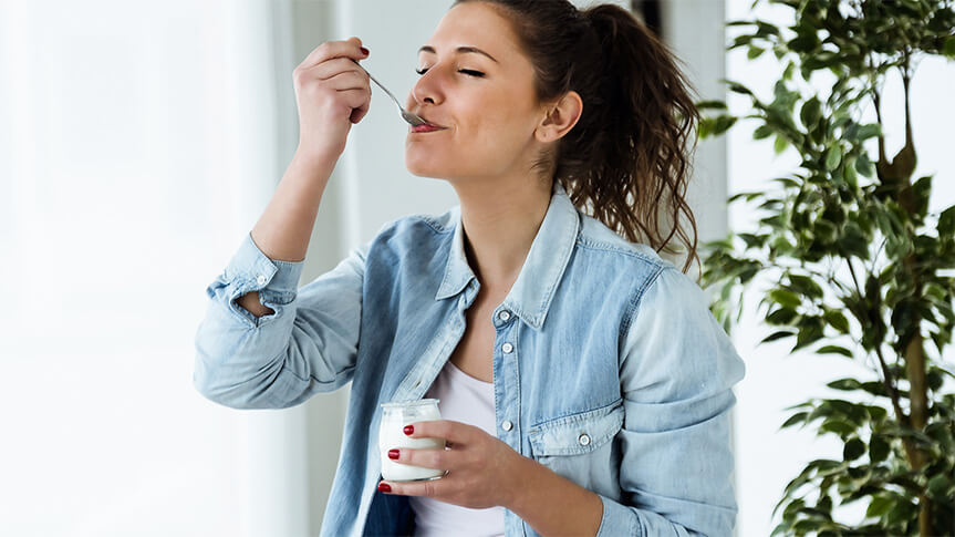 Women enjoying a sugar-free yogurt brand