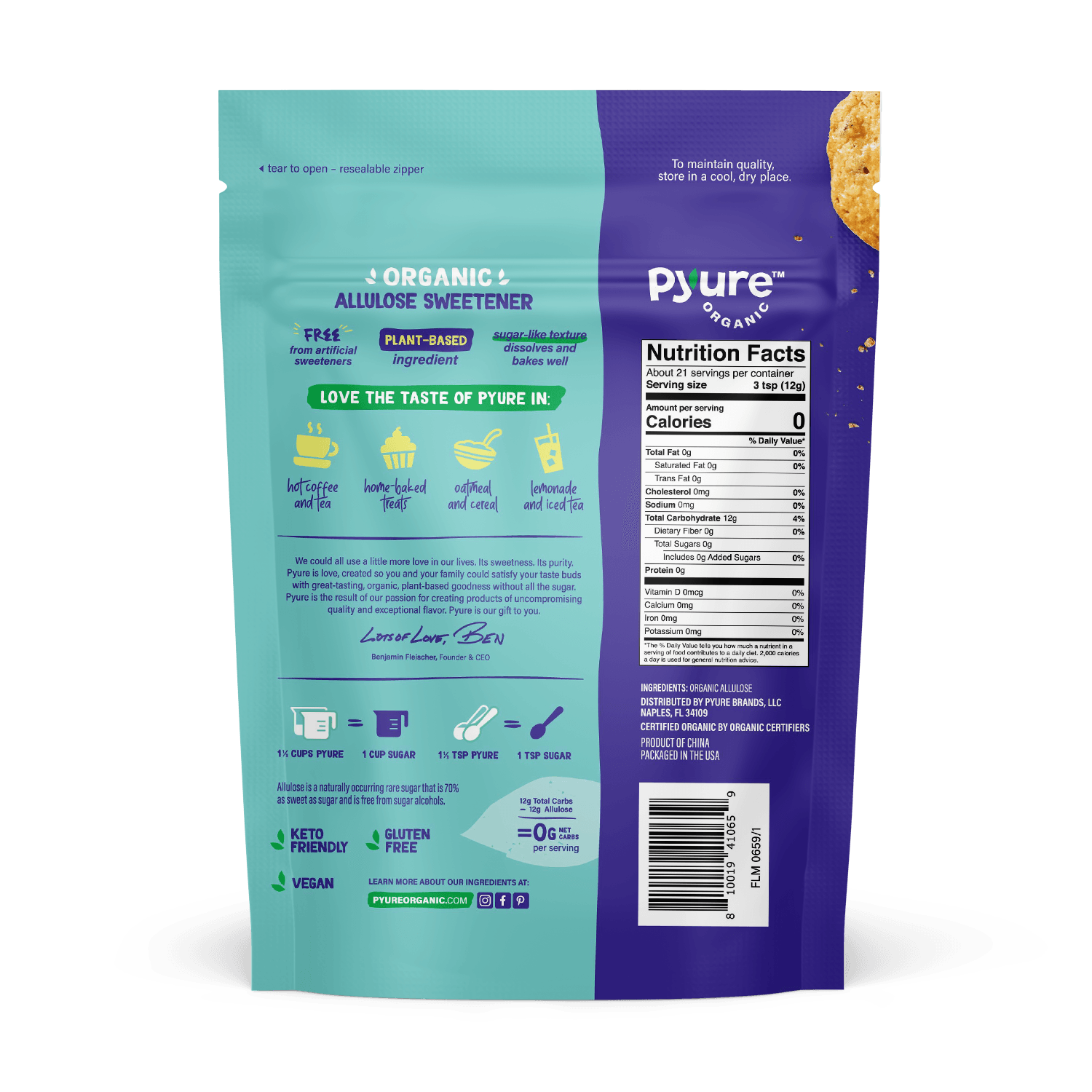 Organic Allulose Sweetener Pyure Organic allulose sweetener pyure