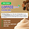 Pyure Coffee flavored pudding mix directions packaging—plant-based sweetened dessert mix for whole family; sugar-free, instant, low carb & calories, gluten-free, non-GMO