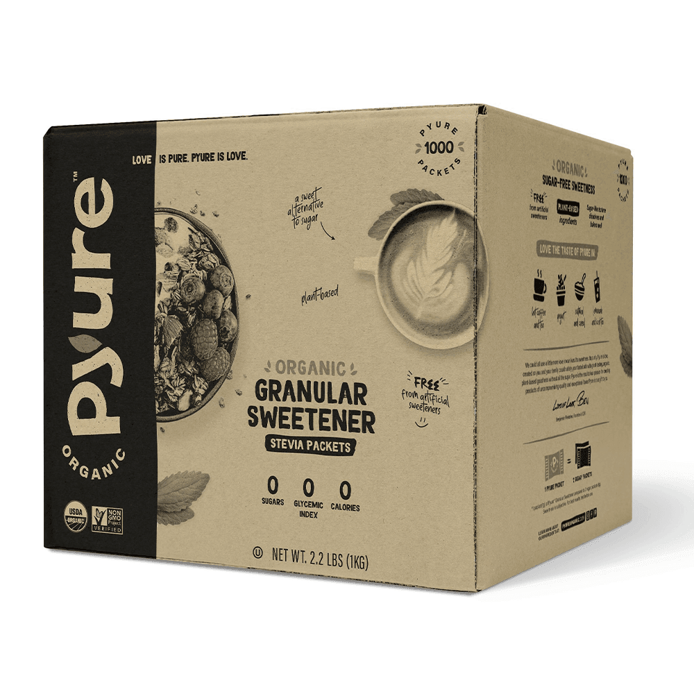 Organic Stevia Leaf Extract Sweetener Packets | Pyure Organic